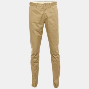 Prada Beige Gabardine Regular Fit Trousers M