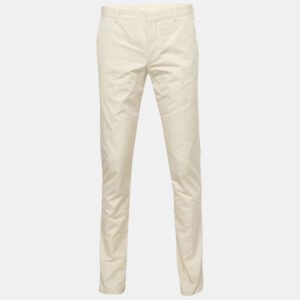Prada Beige Cotton Regular Fit Trousers M