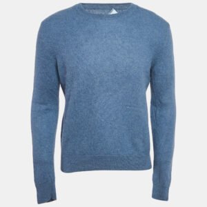 luxury-men-prada-used-clothes-p1150157-006 Prada Blue Wool Crewneck Sweater L