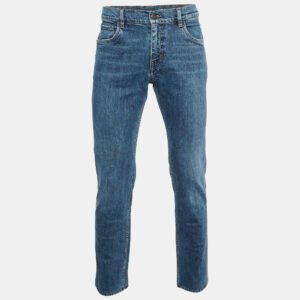 Prada Navy Blue Denim Straight Leg Jeans M Waist 34"