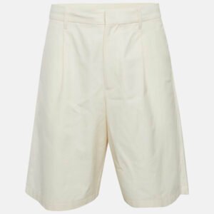 prada cream cotton bermuda shorts l