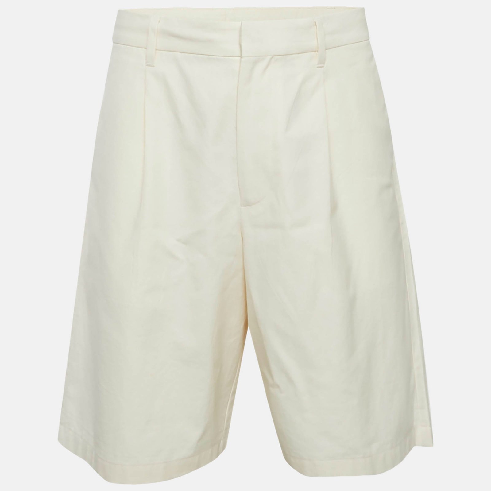 Prada Cream Cotton Bermuda Shorts L