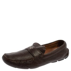 Prada Brown Leather Slip On Loafers Size 41.5