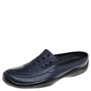 Prada Blue Leather Driving Slip On Loafers Size 38.5
