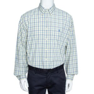 Ralph Lauren Pale Yellow Checked Cotton Button Down Shirt 3XL