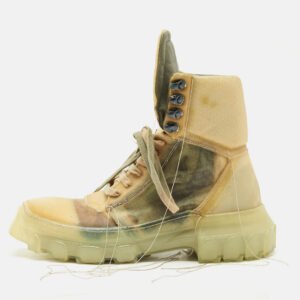 Rick Owens Green Rubber Tractor Dunk Boots Size 41