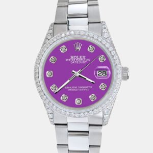 Rolex Custom Sangria 1.95ct Diamonds Stainless Steel Datejust  Automatic Men's Wristwatch 36mm