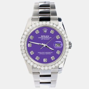 Rolex Custom Sangria 2.7ct Diamonds Stainless Steel Datejust 116200 Automatic Men's Wristwatch 36mm