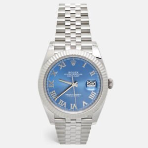 Rolex Blue 18K White Gold Oystersteel Datejust M126334-0026 Men's Wristwatch 41 mm
