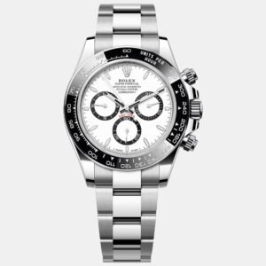 Rolex White Stainless Steel Daytona Men's Wristwatch 40 mm