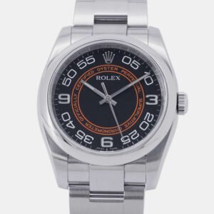 Rolex Black Stainless Steel Oyster Perpetual 116000 Automatic Men's Wristwatch 36 mm
