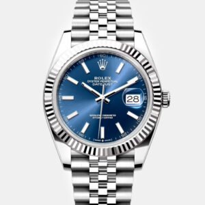 Rolex Blue Stainless Steel Datejust Automatic Men's Wristwatch 41 mm
