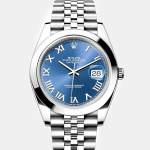 Rolex Blue Stainless Steel Datejust Automatic Men's Wristwatch 41 mm