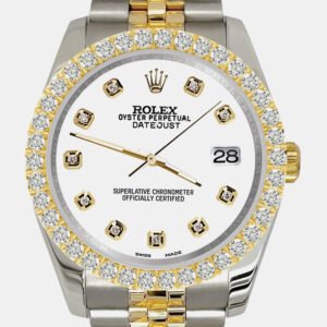 Rolex Custom White 3.05ct Diamonds 18K Yellow Gold Stainless Steel Datejust 116233 Automatic Men's Wristwatch 36mm