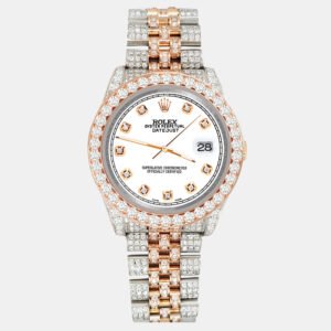 Rolex Custom White 10.75ct Diamonds 18K Rose Gold Stainless Steel Datejust 116231 Automatic Men's Wristwatch 36mm