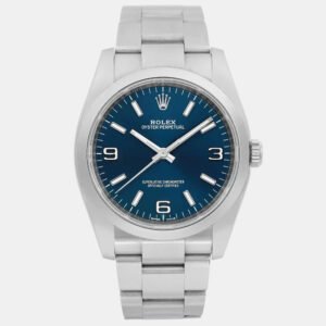 Rolex Blue Stainless Steel Oyster Perpetual 116000 Automatic Men's Wristwatch 36 mm