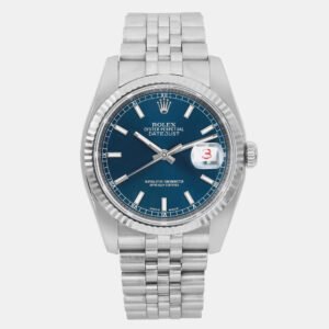 Rolex Blue 18K White Gold Datejust 116234 Automatic Men's Wristwatch 36 mm