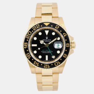 Rolex Black 18K Yellow Gold GMT-Master II 116718 Automatic Men's Wristwatch 40 mm