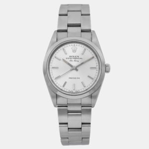 Rolex Silver Stainless Steel Air-King 14000 Automatic Men's Wristwatch 34 mm