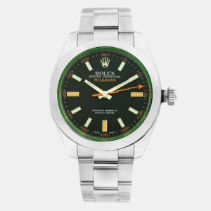 Rolex Black Stainless Steel Milgauss 116400GV Automatic Men's Wristwatch 40mm