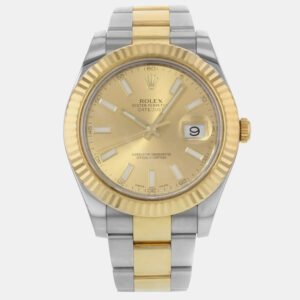 Rolex Champagne 18K Yellow Gold Stainless Steel Datejust II 116333 Automatic Men's Wristwatch 41mm