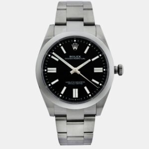 Rolex Black Stainless Steel Oyster Perpetual 126000 Automatic Men's Wristwatch 36 mm