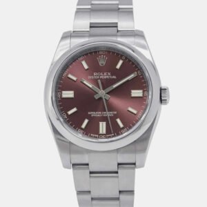 Rolex Red grape Stainless Steel Oyster Perpetual 116000 Automatic Men's Wristwatch 36mm