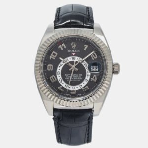 Rolex Black White Gold 326139 Sky-Dweller Automatic Men's Wristwatch 42mm