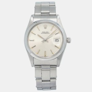 Rolex Cream Stainless Steel Oysterdate Precision 6694 Men's Wristwatch 34mm