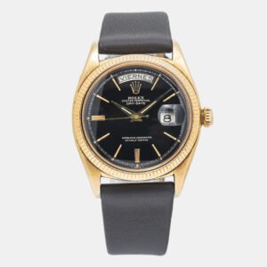 Rolex Day-Date 6611B Automatic Black 18K Rose Gold Men's Wristwatch 36MM