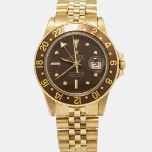 Rolex GMT-Master 1675 Automatic Brown 18k Yellow Gold Women's Wristwatch 40mm