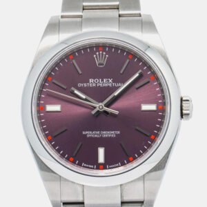 Rolex Oyster Perpetual 114300 Automatic Purple Stainless Steel Men's Wristwatch 39mm