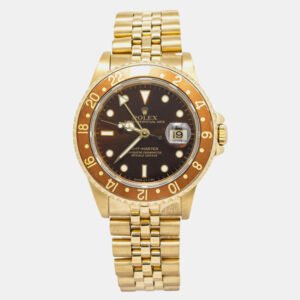Rolex GMT-Master 16758 Automatic Brown 18k Yellow Gold Men's Wristwatch 40mm