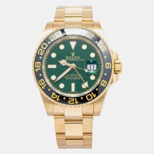 Rolex GMT-Master II 116718 Automatic Green 18k Yellow Gold Men's Wristwatch 40mm