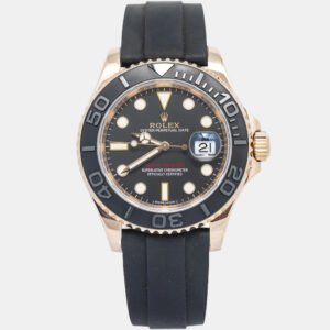 Rolex Yacht-Master 116655 Automatic Black 18K Rose Gold Men's Wristwatch 40mm