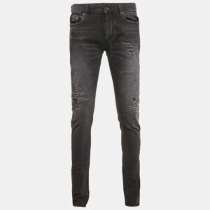 Saint Laurent Paris Black Washed and Distressed Denim Jeans M Waist 32"