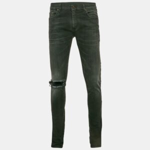Saint Laurent Paris Grey Faded Denim Skinny Jeans M Waist 32"