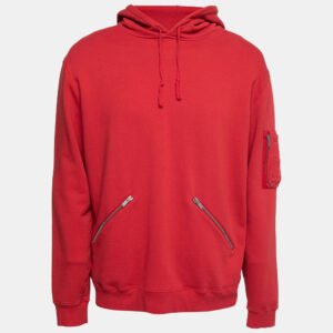 Saint Laurent Red Cotton Long Sleeve Hoodie XL