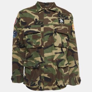 Saint Laurent Green Camouflage Print Cotton Utility Jacket M