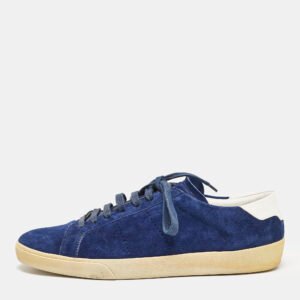 Saint Laurent Blue Suede Court Classic Sneakers Size 45