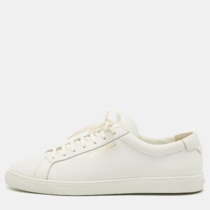 Saint Laurent White Leather Andy Sneakers Size 45.5