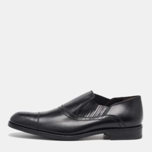 Salvatore Ferragamo Black Leather Slip On Loafers Size 41.5