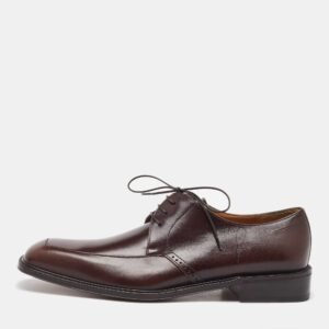 Salvatore Ferragamo Brown Leather Lace Up Derby Size 41.5