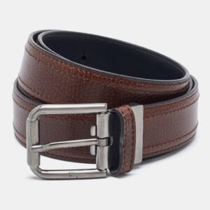 Salvatore Ferragamo Brown Leather Cut to Size Reversible Belt