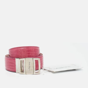 Salvatore Ferragamo Pink Lizard Adjustable Belt 105CM