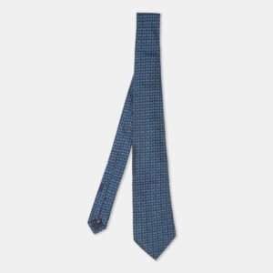 Salvatore Ferragamo Blue Diamond Patterned Silk Tie