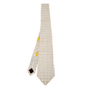 Salvatore Ferragamo Cream Ball Printed Silk Tie