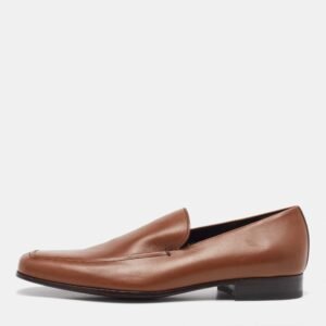 Salvatore Ferragamo Tan Leather Slip On Loafers Size 41.5