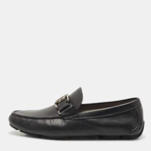 Salvatore Ferragamo Black Leather Peter Loafers Size 42.5
