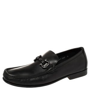Salvatore Ferragamo Black Leather Parigi Loafers Size 40